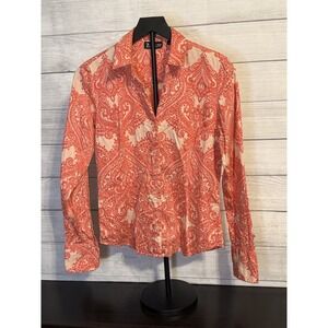 7th Avenue Design Studio NY&C Coral Paisley Button-Up Shirt – Women's Small